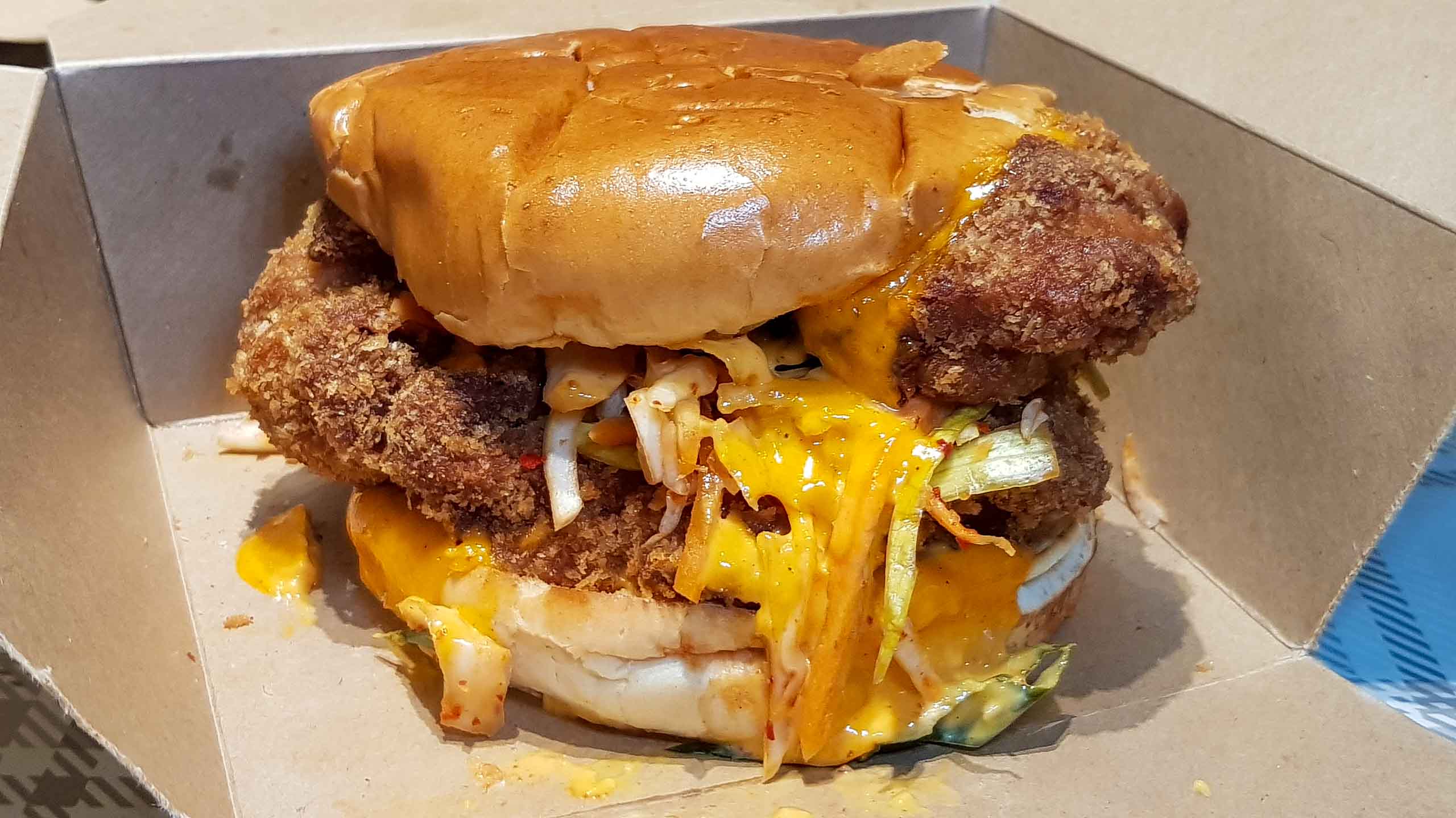 Appearance of Peck & Yard's Pow Pow Stack Burger
